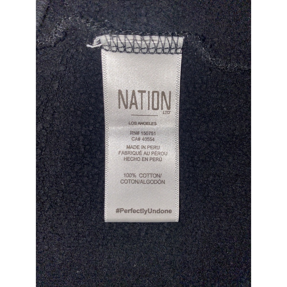 Nation LTD Puff Long Sleeve Sweatshirt Pullover Womens Size M Black Cotton - Picture 10 of 11